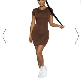 Naked Wardrobe Brown Dress