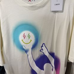 AIR JORDAN X J BALVIN MENS SHIRT SIZE LARGE NWT OFF WHITE