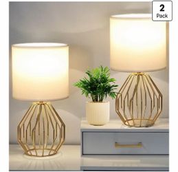 2 Small Gold lamps