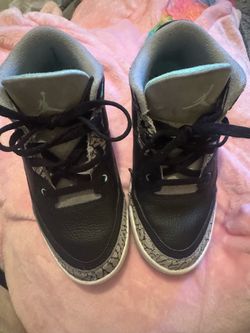 Air Jordan 3 Black Cement Sneakers Turquoise 2Y