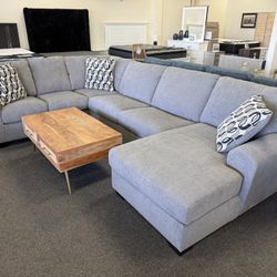 Ashley Sectional In Gray Fabric 