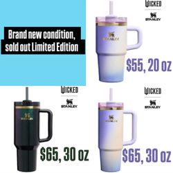 BRAND NEW Stanley Wicked For Good Elphaba Glinda 20 30 oz H2.0 Flowstate Quencher Tumbler Cup