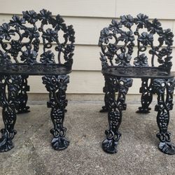 Antique Victorian Cast Iron Chairs