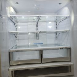 GE refrigerator ,Silver  68"L × 35"W