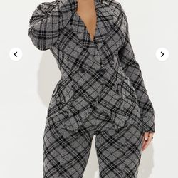 Beautiful Fashion Nova Plaid Blazer Set