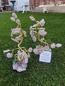 Gem tree handcrafted in Brazil using gens,minerals and emeralds