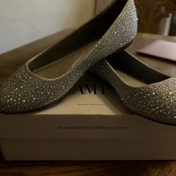 Silver Glitter Flats