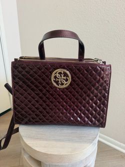 GUESS Burgundy Quilted Handbag