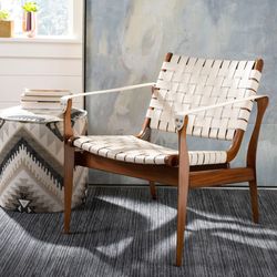  2 SAFAVIEH Couture High Line Collection Dilan Leather Safari Bandelier Chair - 24.5"x30"x30"