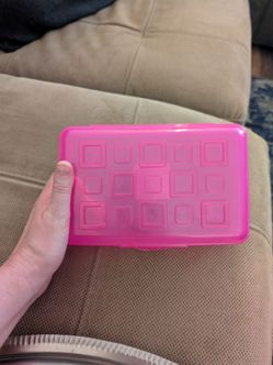 Sterilite Pink Plastic Pencil Box Case
