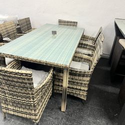 Patio Furniture Large Dinning Table Set