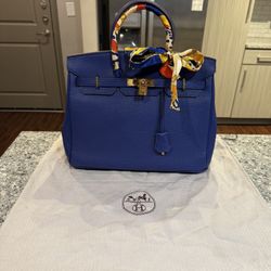 HERMÉS birkin Bag 35 Electric bleu In Togo Leather 