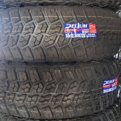 (4) 37x12.50r22 Delium M/T Tires 37 12.5 22 Inch MT 10-ply LT E Rated 
