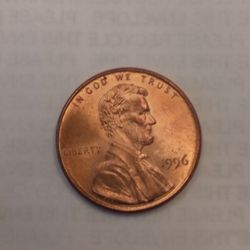 1996 No Mint Mark Lincoln Memorial Cent 
