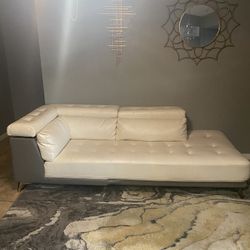 Rooms To Go White And Gray Leather Sectional