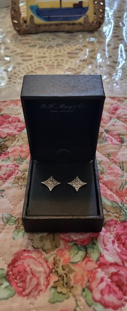 Sterling Silver Diamond Earrings
