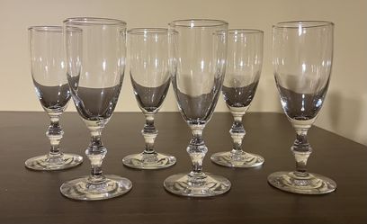 Set Of Six Vintage Libbey Georgian Champagne Flute Or Sherbet Glass 6” H, 2” W