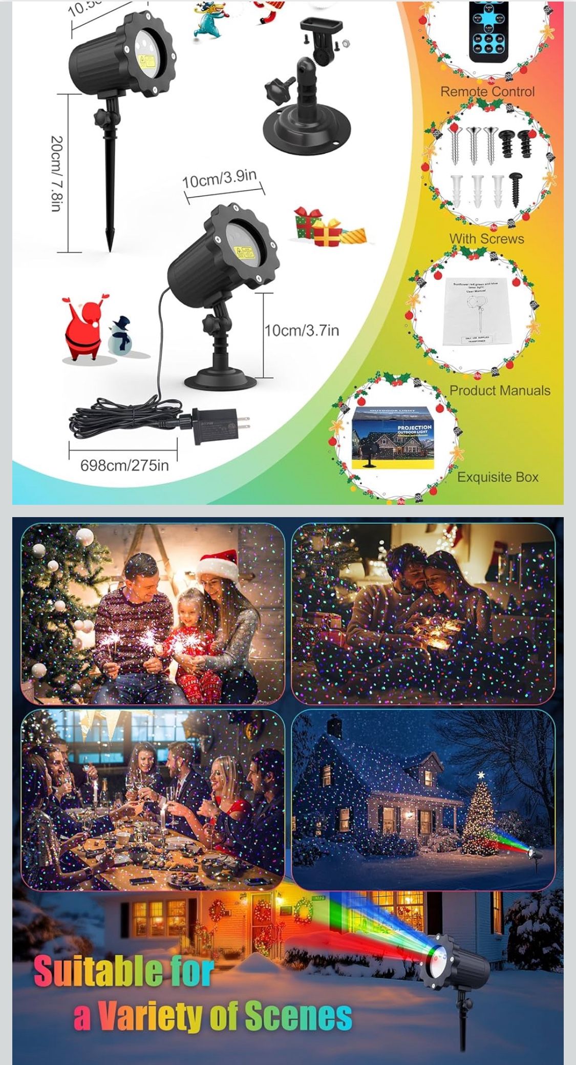 Christmas lights color projector