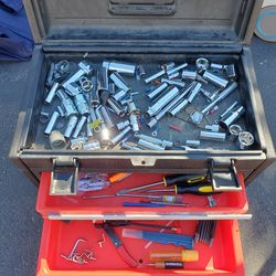 Stanley Tool Box With Miscellaneous Items