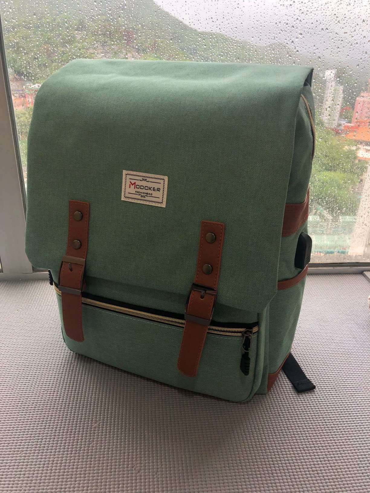 Modoker Vintage Laptop Backpack for | Women Men,Travel Backpacks | with B Charging Port Fashion Backpacks