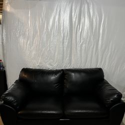 Black Faux Leather Couches