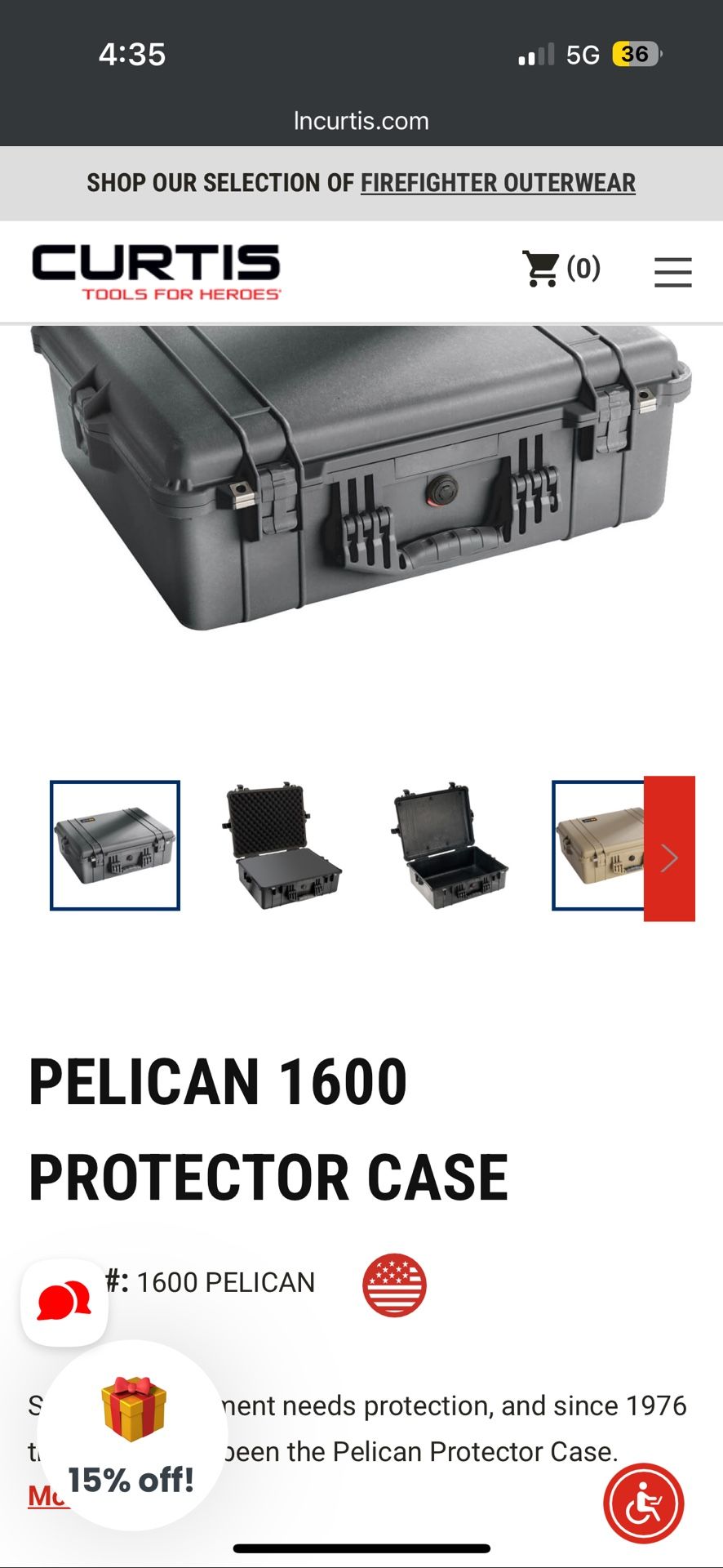 Pelican 1600 Protector Case