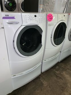 KENMORE front load washer and electric dryer with pedestals in excellent conditions