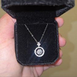 0.8 Carat White D Color VVS1 CLARITY White Gold Over Silver 20" Long Pendant Necklace Chain Lab Grown Moissanite Diamond Comes With Paperwork