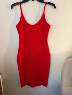 Red Bodycon Mini Dress Spaghetti Straps