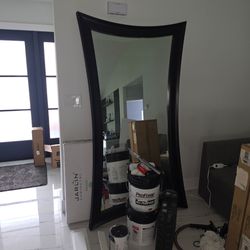 Large Floor Mirror with dark brown Frame