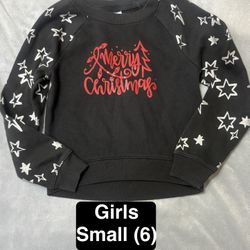 Youth Girls Small (6) Pullover Merry Christmas Sweater 