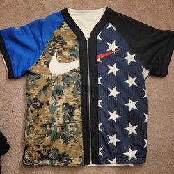 Men's Nike Lab NRG Fog Baseball Top Zipper Double Sided Baseball Uniform
