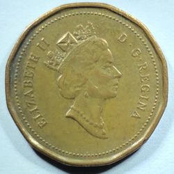 1992 Canadian 1 cent Elizabeth ll Red