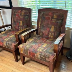 2 Solid Wood Armchairs