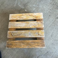 Wood Plant Caddy With Wheels Or Wheel Wall Decor 