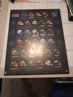 1999 NFL Wood Helmet Poster
