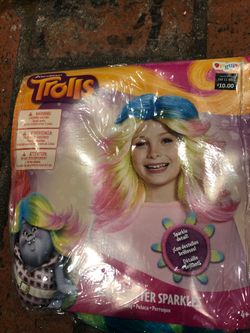 Trolls - Lady Glitter Sparkles wig and a costume / 70’s costume romper.