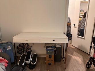 White Two Drawer Desk