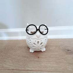 Decorative Ceramic Owl w/ Glasses