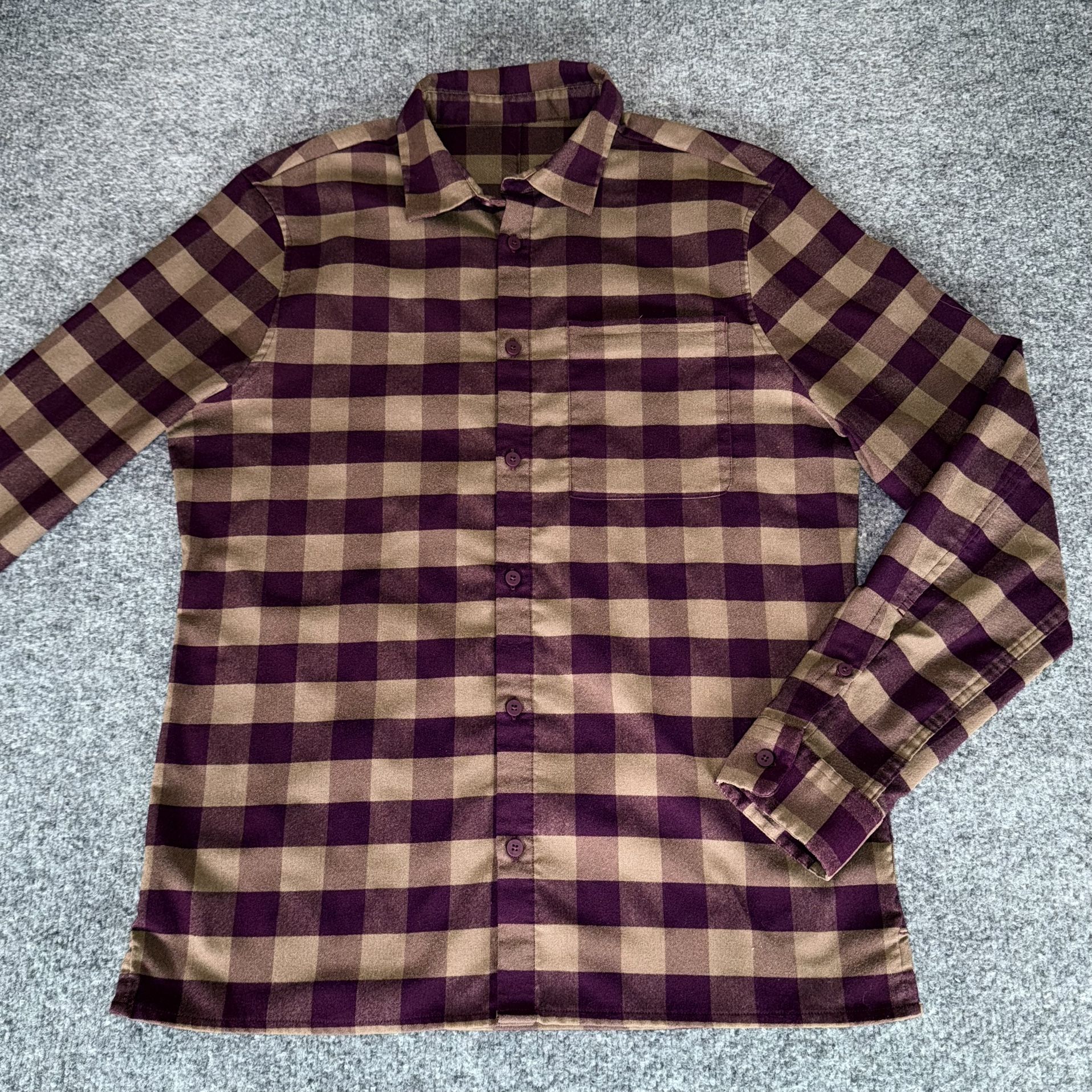 Lululemon Flannel Button Up Long Sleeve Plaid Shirt Casual Mens Medium