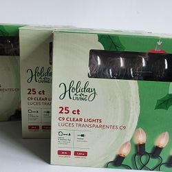 Holiday Christmas Lights 25count C9 Green Wire Indoor Outdoor