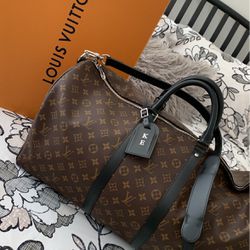 Louis Vuitton Keepall Bandouliere Monogram Macassar 55 Brown/Black
