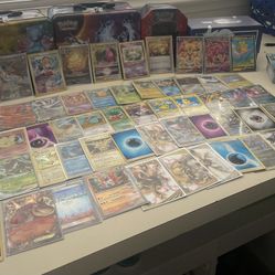 Pokemon Card Lot + Lunch Boxes/Tins/ETB - Ultra Rares, Holos, Reverse Holos, Secret Rares