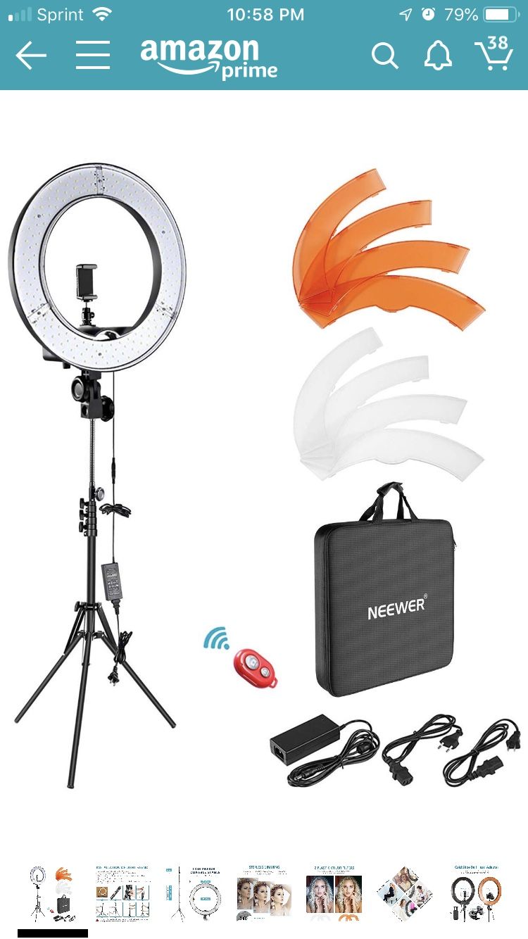 Neewer Ring Light Kit:18"/48cm Outer 55W 5500K Dimmable LED Ring Light, Light Stand, Carrying Bag for Camera,Smartphone,YouTube,Self-Portrait Shooting