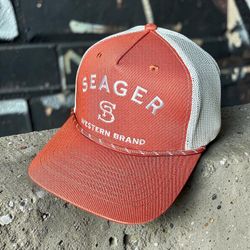 Seager Men’s Western Brand Rust Color Trucker Hat Sz OS