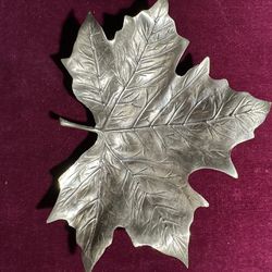 Vintage Solid  Brass Maple Leaf