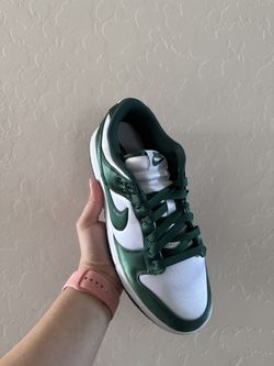 Nike Dunk Low Satin White Team Green Size 8 W for Sale in Phoenix