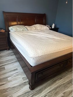 California King Bed 2 nightstands and mattress (optional)