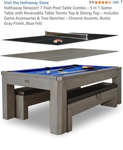 Pool table, tennis table, & dining table