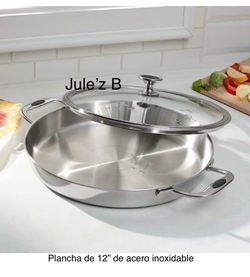 Plancha de 12 de acero inoxidable nueva en su caja 🌺 princess house 🌺